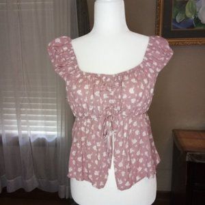 The Outfit Floral Ruffle Hem Top